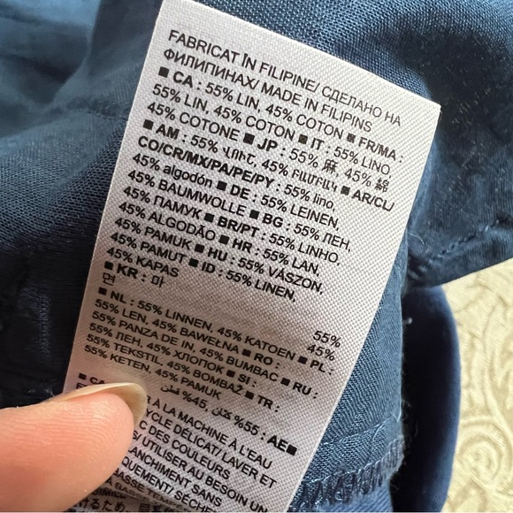 Banana Republic Blue W Sz2 Romper Button  w/Belt Bloom Short sleeves Line Cotton - Picture 14 of 16